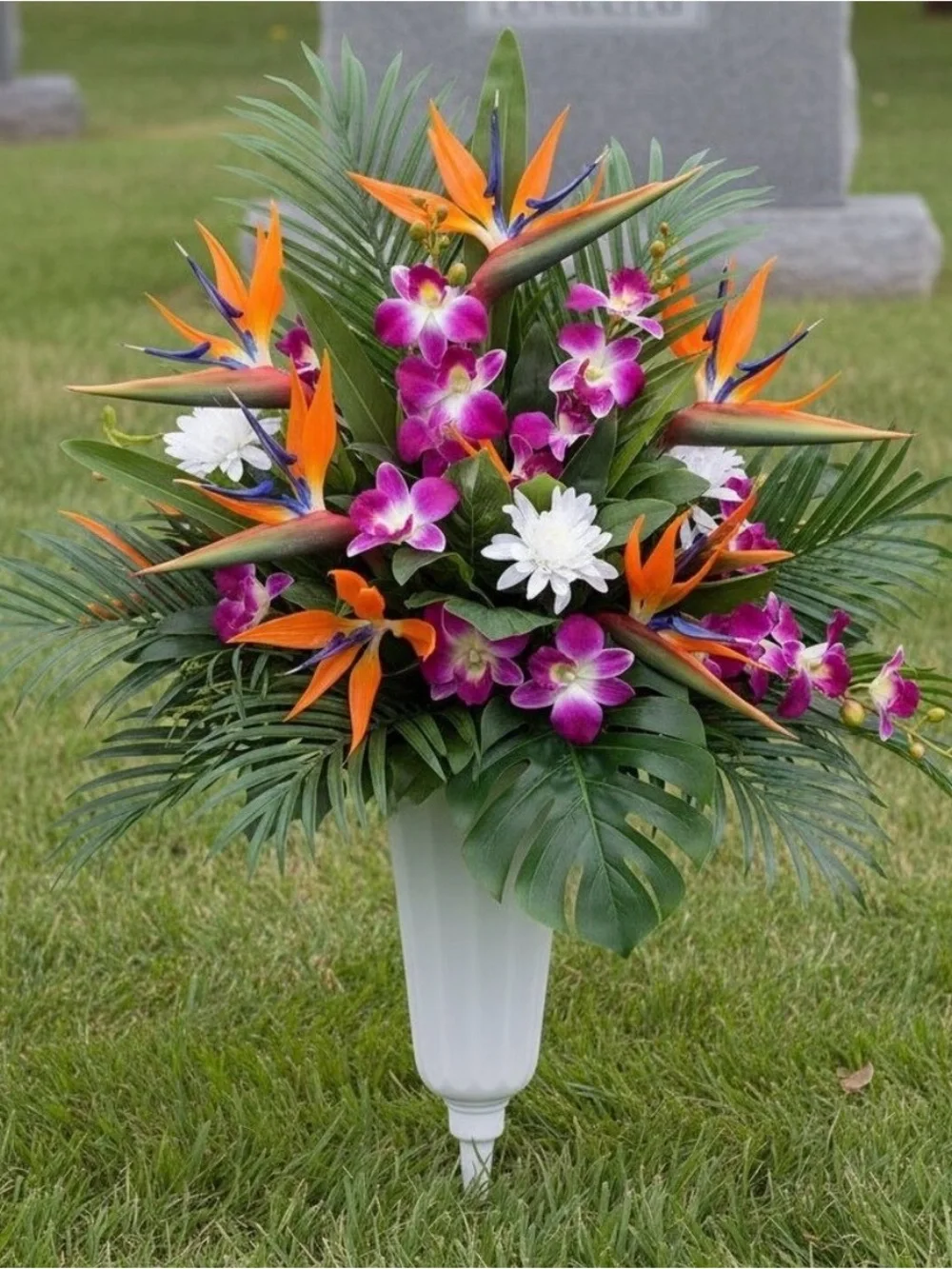 Sympathy Flower Vase Funeral Celebration Of Life Stakes Pack2 NEW Final Sale